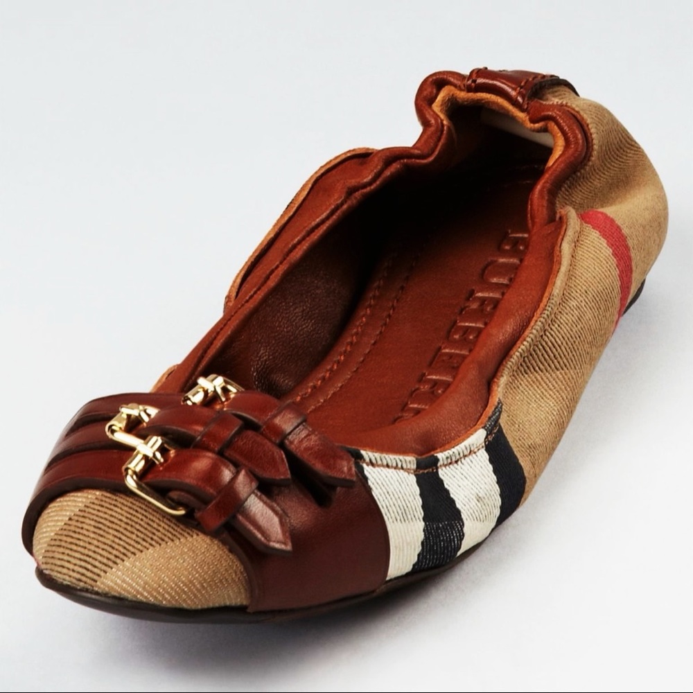 Burberry Ballerina Flats Bridle Housecheck Falcony